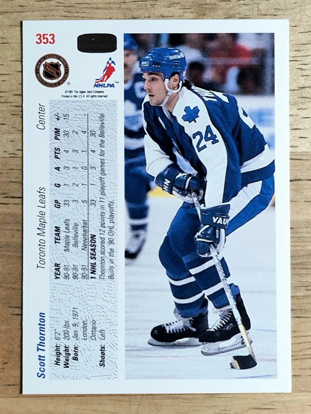 1991-92 Upper Deck #353 Scott Thornton