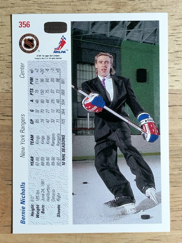 1991-92 Upper Deck #356 Bernie Nicholls