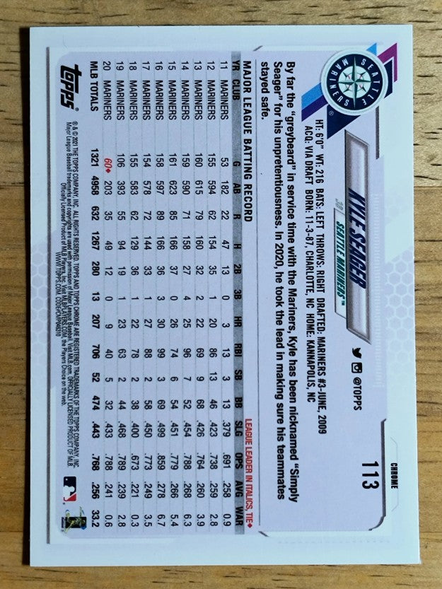 2021 Topps Chrome #113 Kyle Seager