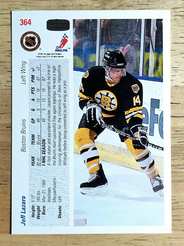 1991-92 Upper Deck #364 Jeff Lazaro RC