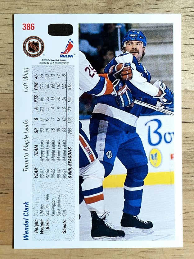 1991-92 Upper Deck #386 Wendel Clark