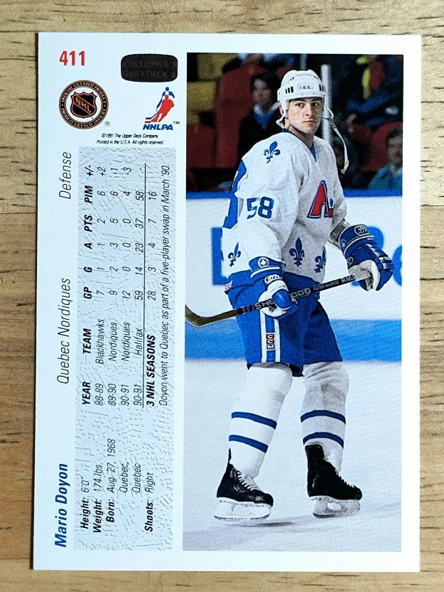 1991-92 Upper Deck #411 Mario Doyon RC