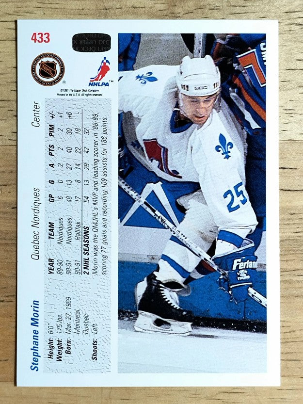 1991-92 Upper Deck #433 Stephane Morin
