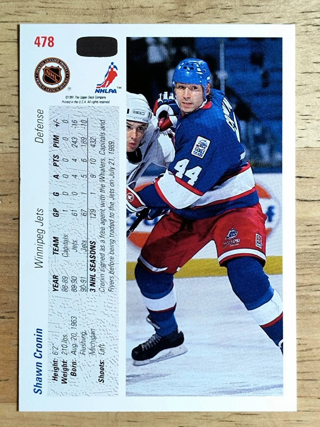 1991-92 Upper Deck #478 Shawn Cronin