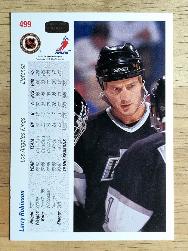 1991-92 Upper Deck #499 Larry Robinson