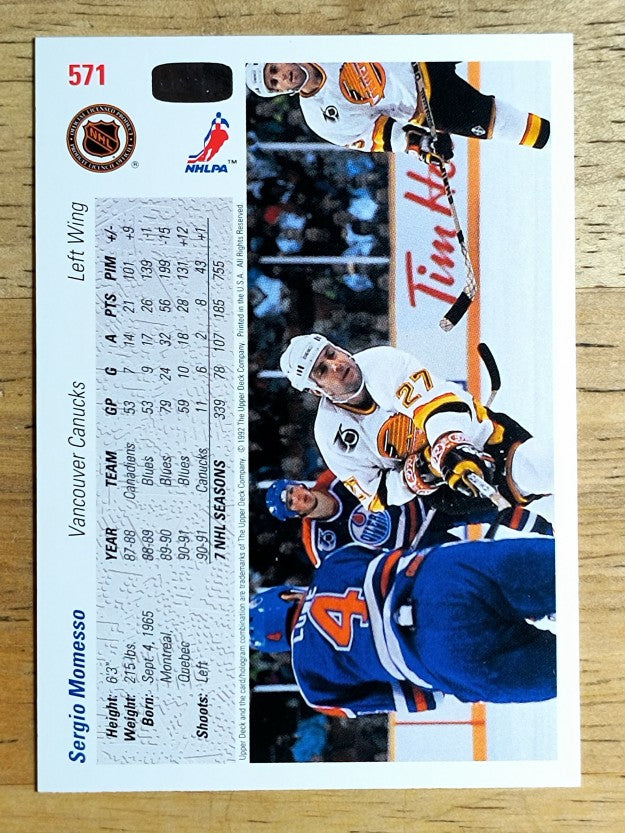 1991-92 Upper Deck #571 Sergio Momesso