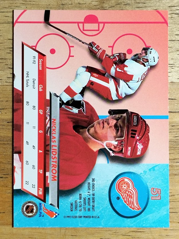 1992-93 Ultra #51 Nicklas Lidstrom