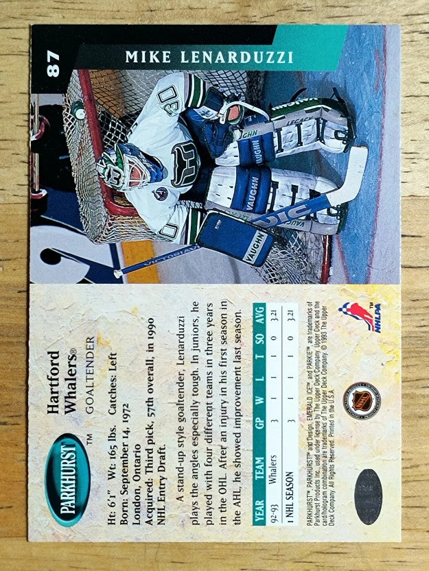 1993-94 Parkhurst #87 Mike Lenarduzzi RC