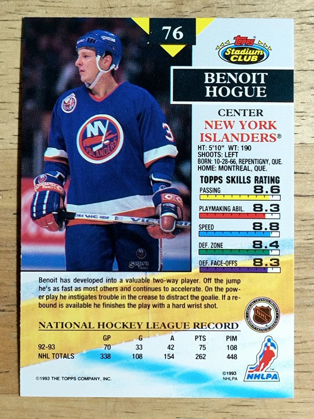1993-94 Stadium Club #76 Benoit Hogue