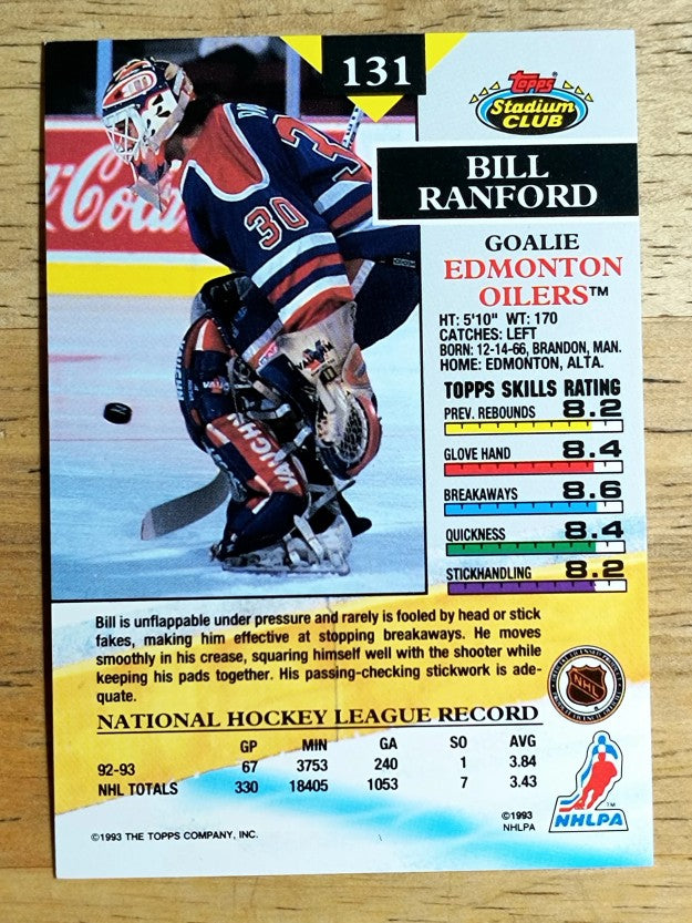 1993-94 Stadium Club #131 Bill Ranford