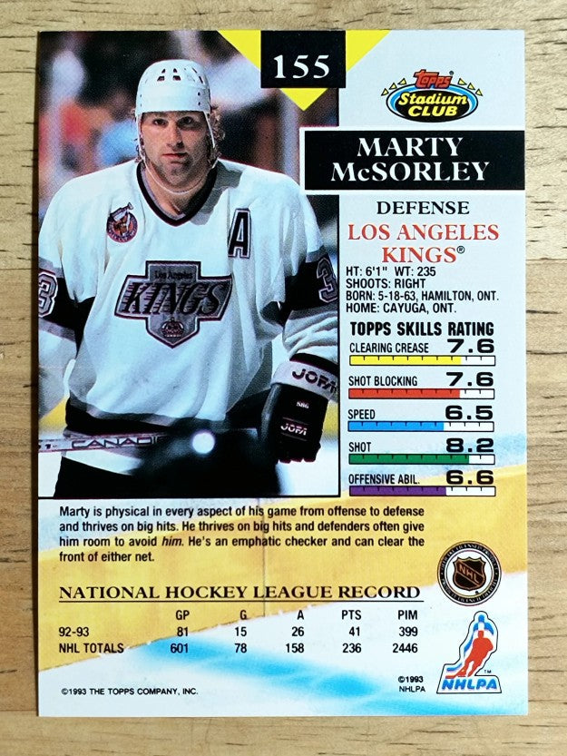 1993-94 Stadium Club #155 Marty McSorley