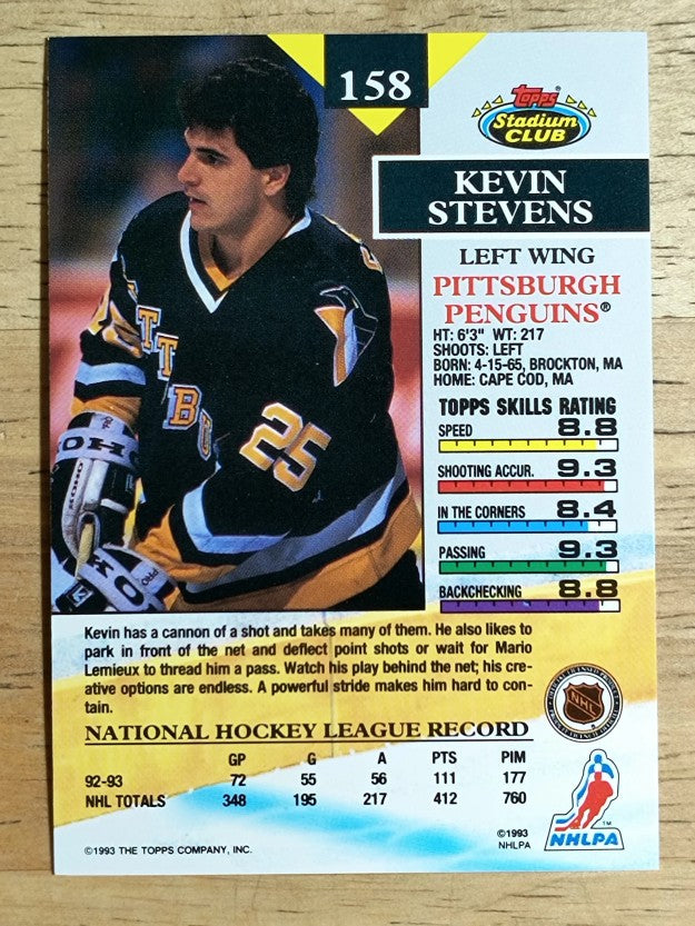 1993-94 Stadium Club #158 Kevin Stevens