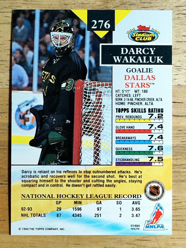 1993-94 Stadium Club #276 Darcy Wakaluk