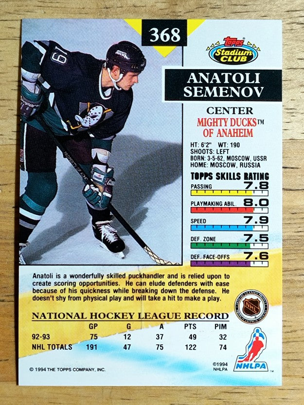 1993-94 Stadium Club #368 Anatoli Semenov