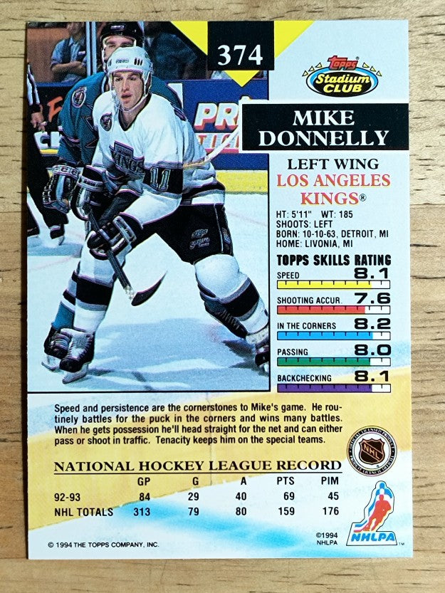 1993-94 Stadium Club #374 Mike Donnelly