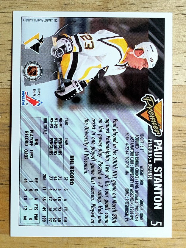 1993-94 Topps Premier #5 Paul Stanton
