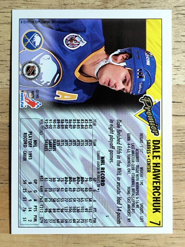 1993-94 Topps Premier #7 Dale Hawerchuk