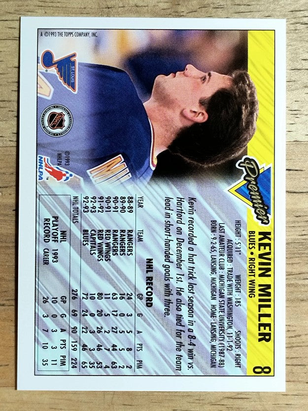 1993-94 Topps Premier #8 Kevin Miller