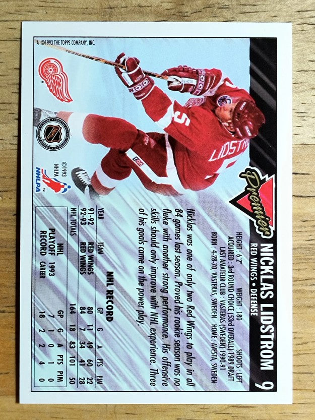 1993-94 Topps Premier #9 Nicklas Lidstrom