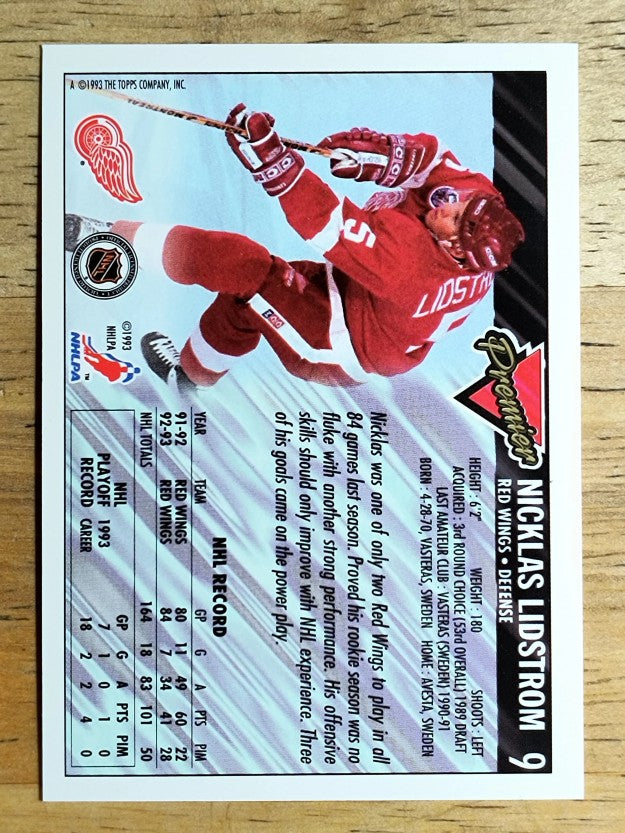 1993-94 Topps Premier #9 Nicklas Lidstrom