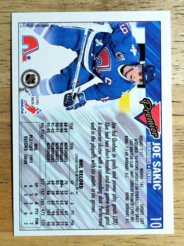 1993-94 Topps Premier #10 Joe Sakic