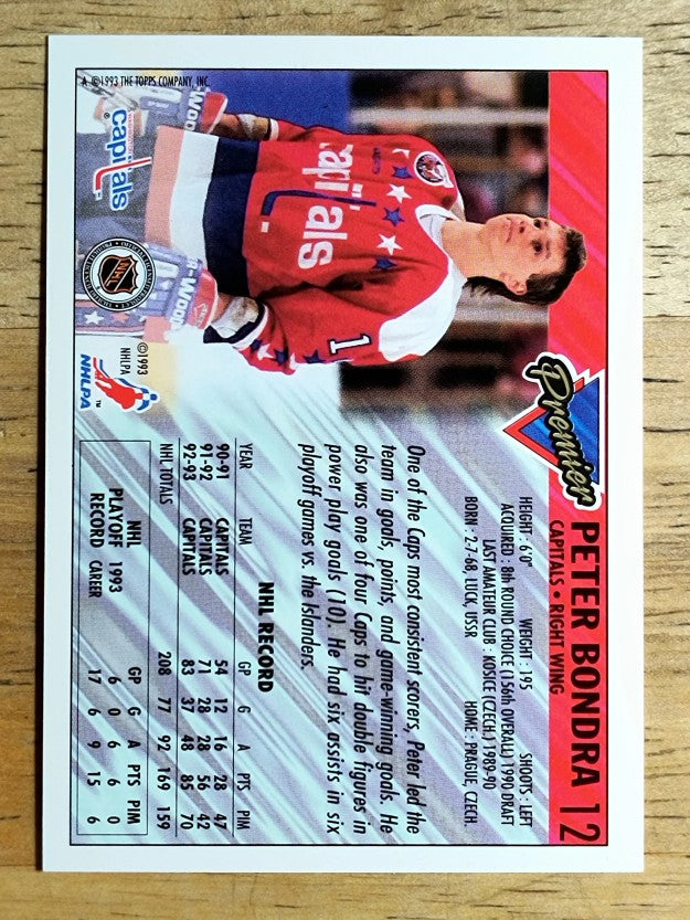 1993-94 Topps Premier #12 Peter Bondra