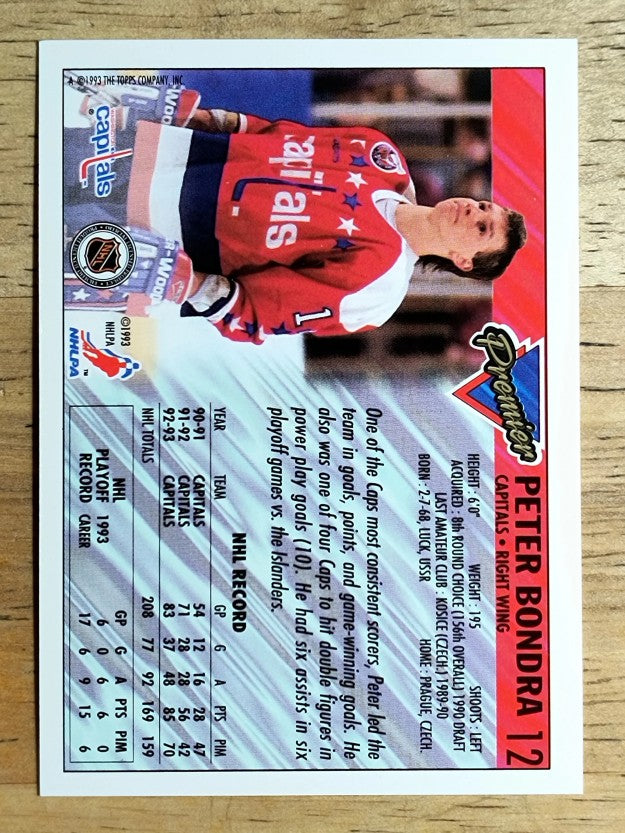 1993-94 Topps Premier #12 Peter Bondra