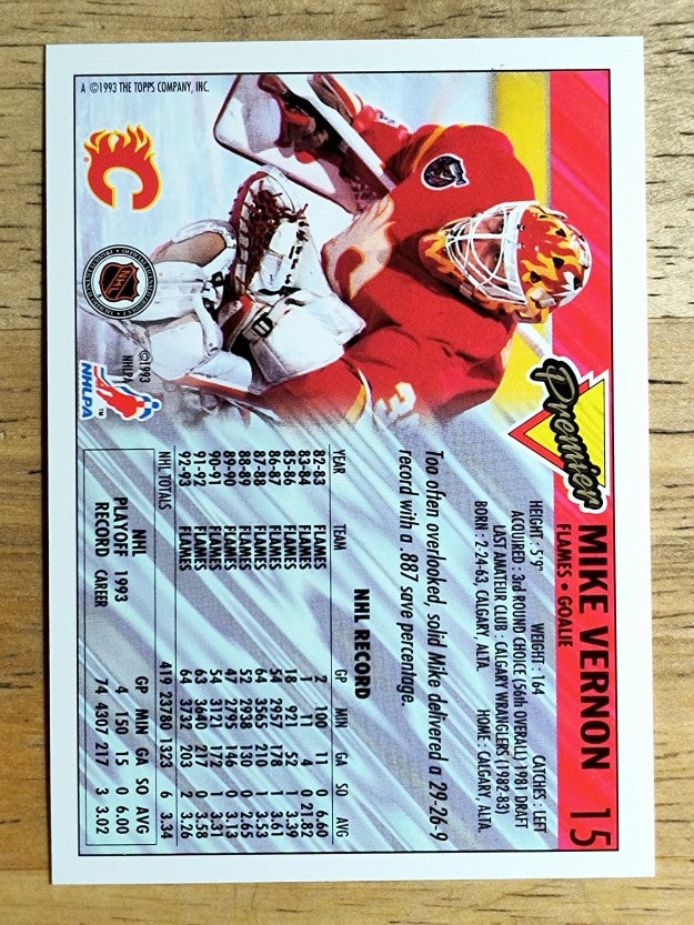 1993-94 Topps Premier #15 Mike Vernon