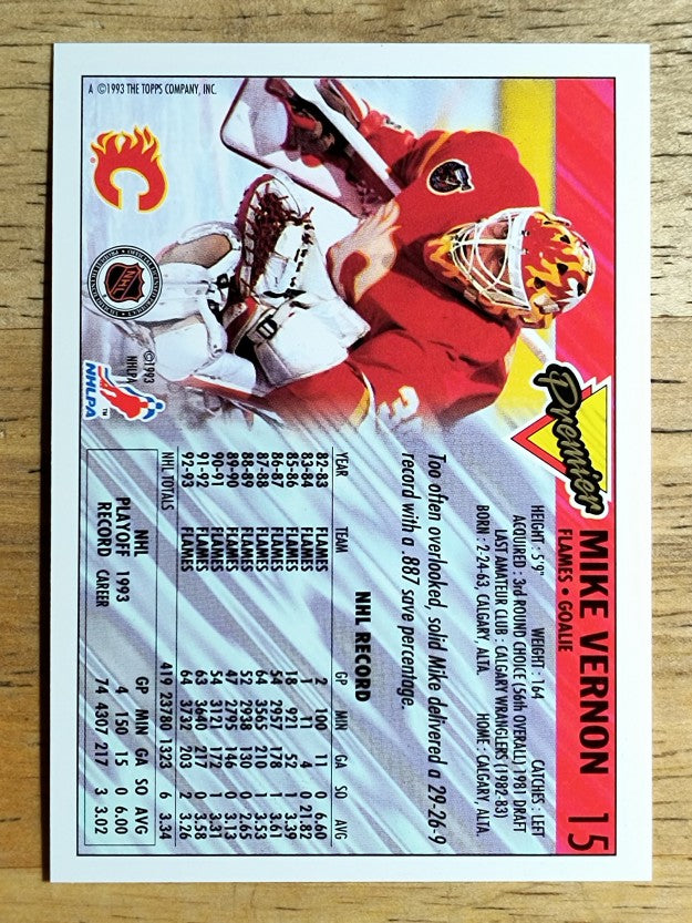 1993-94 Topps Premier #15 Mike Vernon