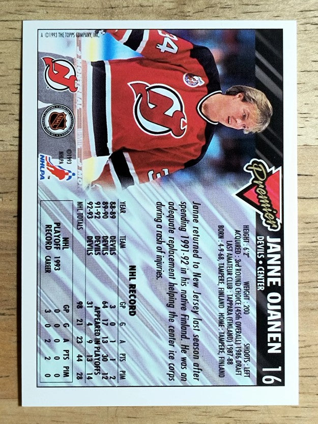 1993-94 Topps Premier #16 Janne Ojanen