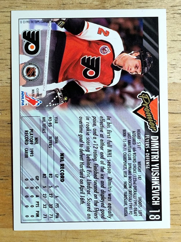 1993-94 Topps Premier #18 Dimitri Yushkevich