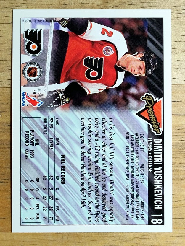 1993-94 Topps Premier #18 Dimitri Yushkevich