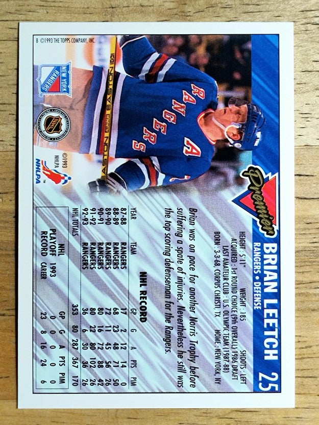 1993-94 Topps Premier #25 Brian Leetch