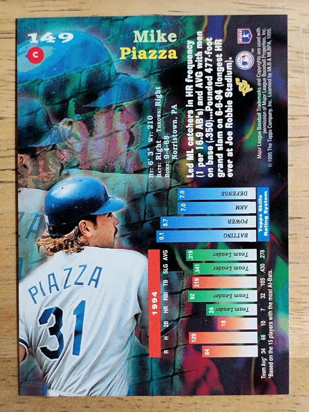 1995 Stadium Club #149 Mike Piazza