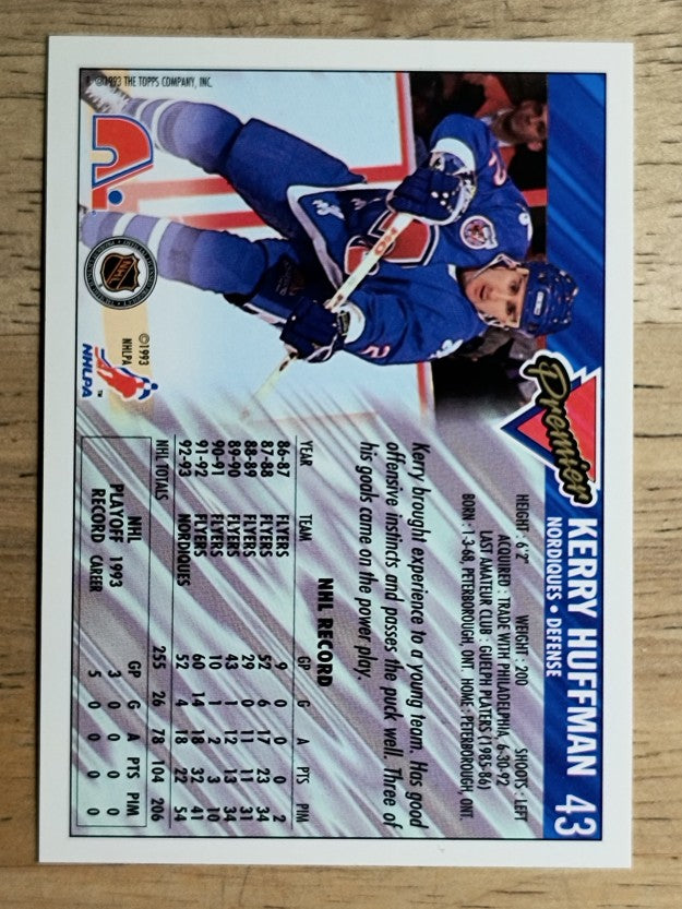 1993-94 Topps Premier #43 Kerry Huffman