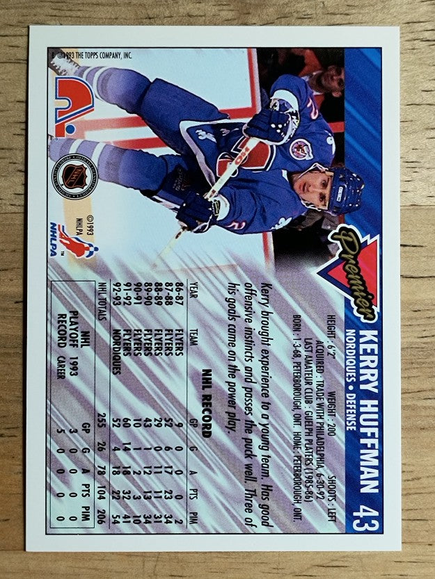 1993-94 Topps Premier #43 Kerry Huffman