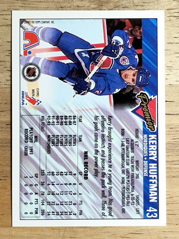 1993-94 Topps Premier #43 Kerry Huffman