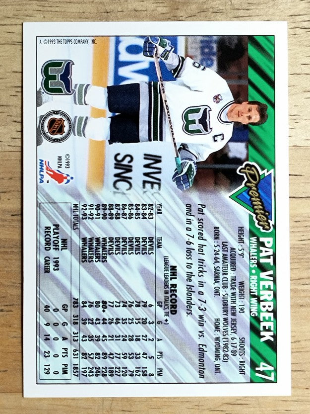 1993-94 Topps Premier #47 Pat Verbeek