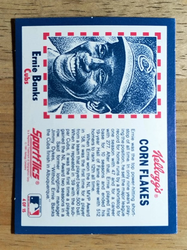 1991 Kellogg's 3D #4 Ernie Banks