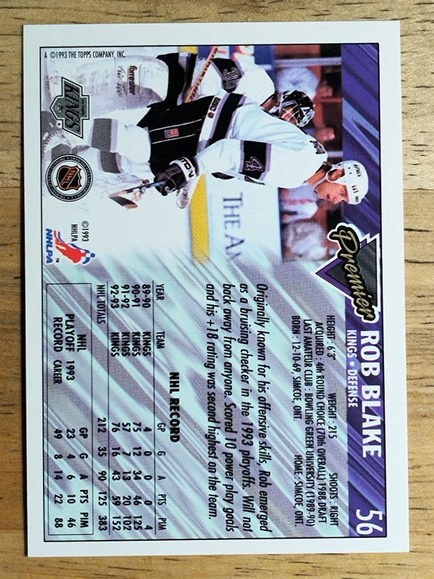 1993-94 Topps Premier #56 Rob Blake