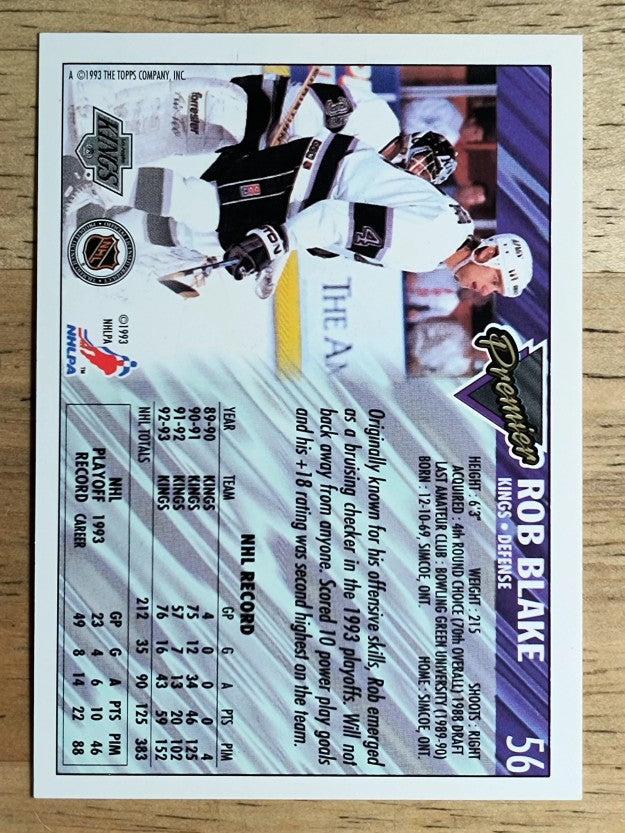 1993-94 Topps Premier #56 Rob Blake