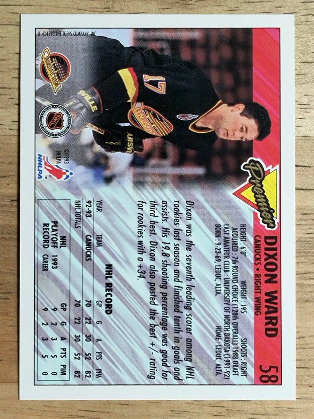 1993-94 Topps Premier #58 Dixon Ward