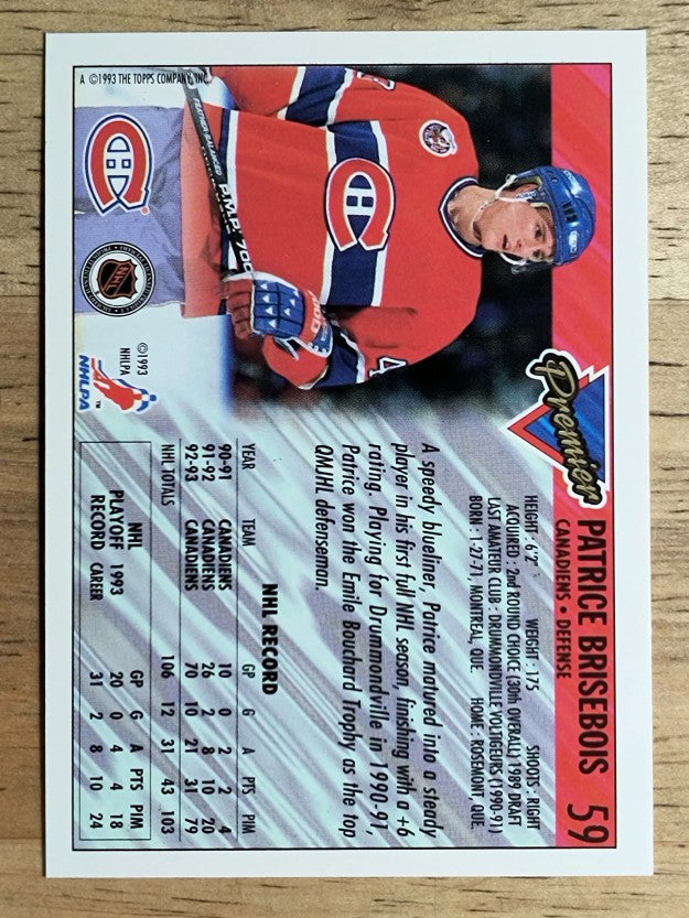 1993-94 Topps Premier #59 Patrice Brisebois