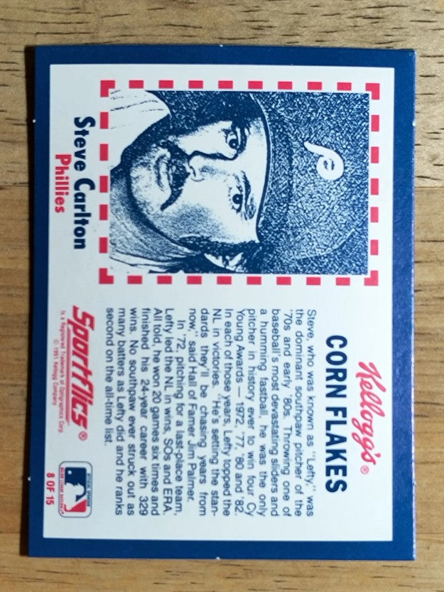 1991 Kellogg's 3D #8 Steve Carlton