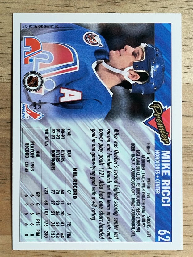 1993-94 Topps Premier #62 Mike Ricci