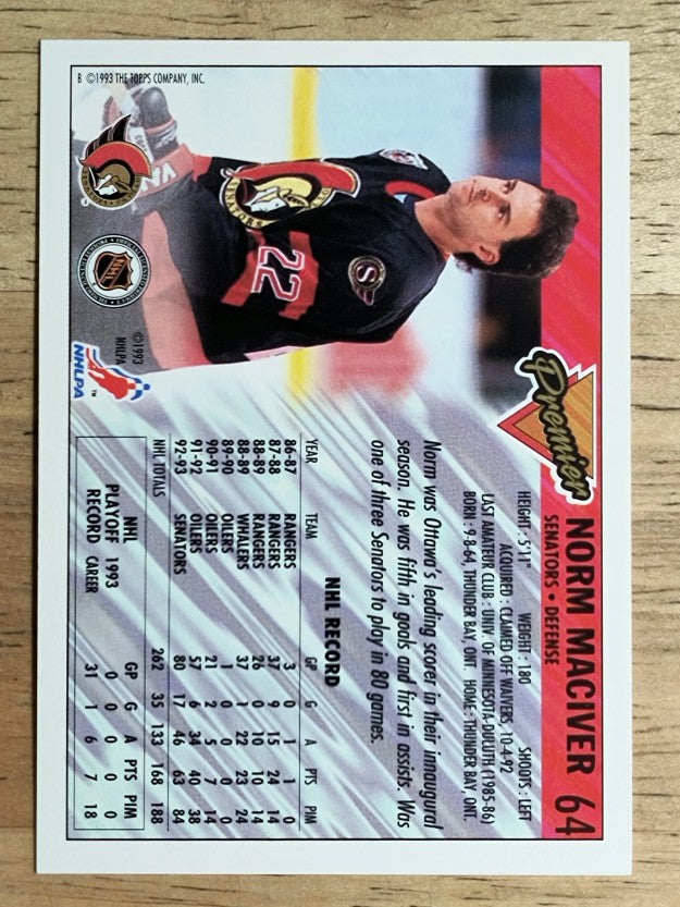 1993-94 Topps Premier #64 Norm Maciver