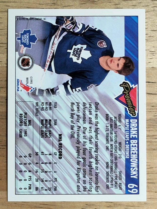 1993-94 Topps Premier #69 Drake Berehowsky