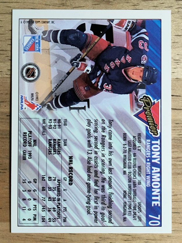 1993-94 Topps Premier #70 Tony Amonte