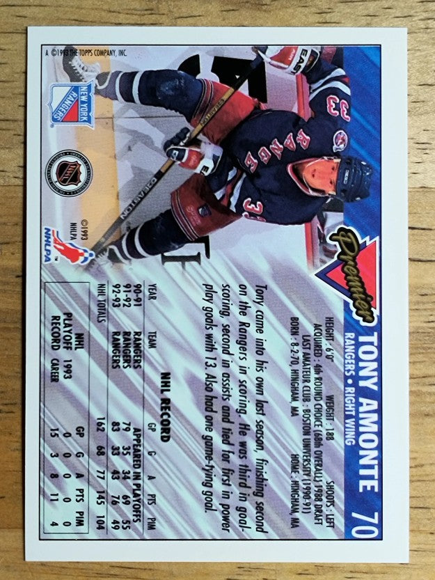 1993-94 Topps Premier #70 Tony Amonte