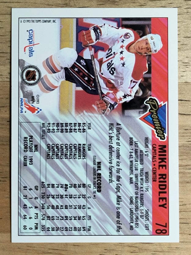 1993-94 Topps Premier #78 Mike Ridley